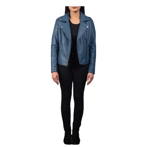 Sheepskin Design Genuine Leather Windproof Breathable Heated Embroidered Women Leather Jacket Customize Embroidery - Product Image 2