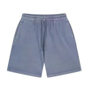 Vintage Custom Plain Mens Shorts 100% Cotton Heavyweight Solid Colors High Quality Acid Washed <b>Retro</b> Terry Loose Men's Shorts - Product Image 2