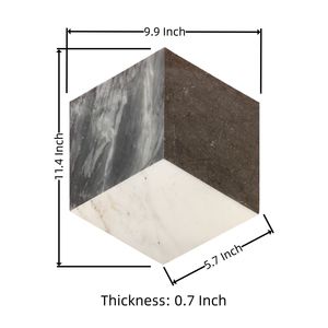 Baldosas de Mármol Hexagonales Pulimentadas con Chorro de Agua, en Blanco, Gris y Negro, 3 Colores de Piedra Natural para Decoración de Pisos y Paredes - Product Image 2