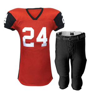 Custom Heat-Transfer Printed Breathable Plus Size American Football Jersey and Shorts Set with Zipper Fly and 100% Polyester - Product Image 4