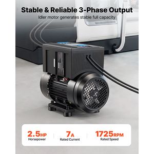 Convertitore di Fase Rotativo 2.5HP 7A, da Monofase a Trifase, Ingresso 208/240V/220VAC, Espandibile per Maggiore Potenza - Product Image 2