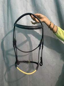 Nueva brida de cuero de caballo 2026 con cordón de nariz encerado color marrón para caballo de carreras de alta velocidad - Product Image 5