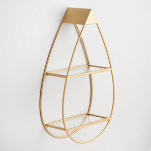 Minimalist Gold Metal Wall Shelf 33x15x85cm Three-Tier Hanging <b>Storage</b> <b>Rack</b> for Living Room wall shelf - Product Image 1