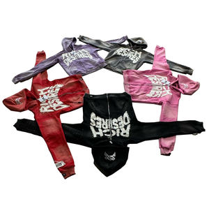 เสื้อฮู้ดซิปแบบยูนิเซ็กซ์ ไซส์พลัส ผ้าหนา ตกแต่งด้วยการปักลายแบบแอพพลิเค่ ลวดลายทำเก่า ซักย้อมสีแบบแอซิดวอช สไตล์สตรีทแวร์ ขายส่ง - Product Image 5