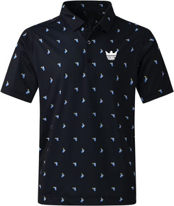 Polos de Golf de Lujo para Hombre, de Alta Calidad, Secado Rápido, con Logotipo Personalizado, 90% Poliéster, 10% Elastano, Diseño Deportivo Estampado - Product Image 1