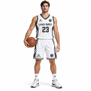 Ensemble de maillot et short de basket-ball personnalisés, fabrication directe, vêtements de sport d'équipe, polyester respirant, sublimation complète, logo personnalisé - Product Image 2