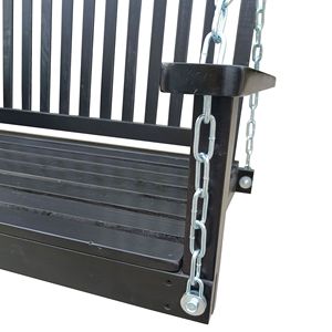 Banc balançoire en bois avec accoudoirs pour patio extérieur, jardin, cour, véranda ou porche avant, avec chaînes de suspension - Product Image 6