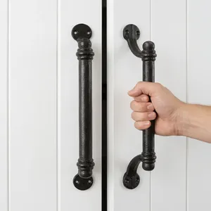 Black Cast Iron Bar Handle Cabinet Dresser Drawer Modern Kitchen Furniture Durable Hardware - Product Image 1