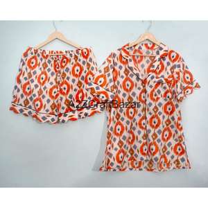 Conjunto de Pijama Kangura Clásico de Lujo Hecho a Mano 100% Algodón Puro, Estampado Digital Floral, Suave, Transpirable, de Secado Rápido, Largo - Product Image 6