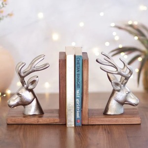 Metal Bookend Silhouette Woman Holding <b>Books</b> Minimalist Design Sculptural <b>Decor</b> For Home Office Adult Use - Product Image 3