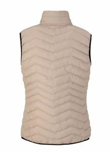 Chaleco Acolchado Beige para Hombre con Cierre de Cremallera, Cuello Alto, Relleno de Poliéster Cortavientos, Chaqueta Casual de Invierno - Product Image 2