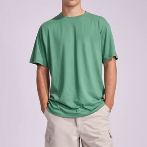 T-shirt athlétique pour homme à séchage rapide, anti-boulochage, délavé à l'acide, style streetwear, en toile unie, mélange polyester/coton, tricoté, respirant, décontracté - Product Image 3