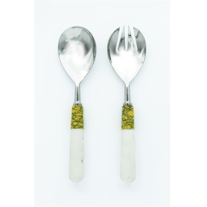 Premium Metal Salad Server Set Long Handle Metal <b>Serving</b> <b>Spoon</b> And Fork For Buffet Catering And Party Use - Product Image 1