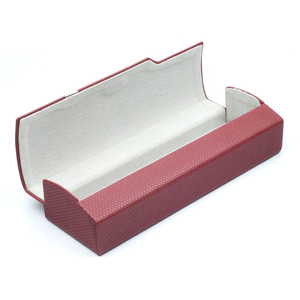Étui à lunettes en cuir PU rouge, forme rectangulaire, coque rigide, style simple, rangement pour lunettes - Product Image 2