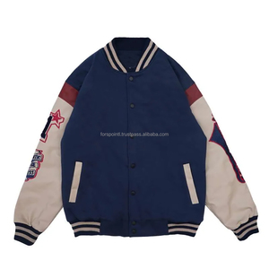 Veste de baseball universitaire vintage d'hiver sur mesure OEM pour hommes avec manches en cuir et corps en laine - Product Image 1