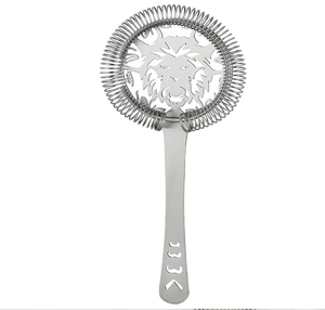 Gorgeous gold cocktail strainer featuring a beautifully detailed horse <b>head</b> sculpture <b>style</b> handle. Available at wholesale price - Product Image 2