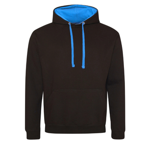 Men's Black Hooded Sweatshirt Regular Fit Cotton French Terry Casual Solid Color Pocket Design Autumn Wear - Product Image 1