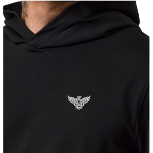 Sudadera con Capucha de Forro Polar para Hombre, Negra, de Alta Calidad, Diseño Personalizado con Logotipo en Relieve en la Parte Delantera, Bolsillo, Corte Regular - Product Image 3