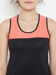 Débardeur de sport color block pour femme, col rond, séchage rapide, tricoté, idéal pour la gym - Product Image 4