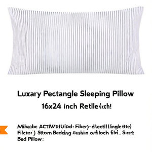 Luxury Rectangle Sleeping <b>Pillow</b> 16x24 Inch-Soft Fiber Filled Cotton Bedding Cushion for Home Hotel - Product Image 2