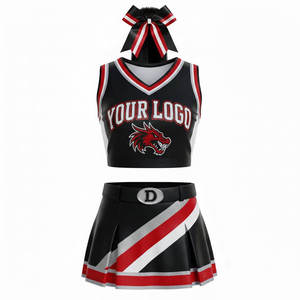 Ensemble d'uniformes de cheerleading personnalisés de couleur violette avec logo de panthère imprimé par sublimation pour les compétitions d'adultes, filles et adultes, LOGO OEM - Product Image 4