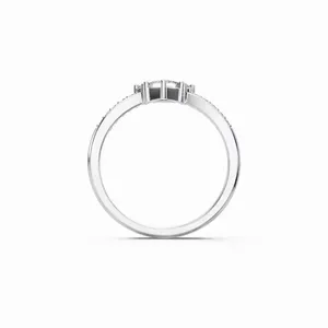 Bague de luxe Royal Brilliance en or blanc 18 carats avec diamant créé en laboratoire, 14 pierres, clarté VVS, certifiée IGI, couleur diamant blanc E - Product Image 4