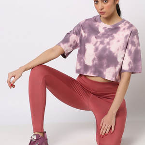 เสื้อยืดครอปผู้หญิงลายมัดย้อมสุดฮิต ผ้าฝ้ายนุ่ม สวมใส่สบาย สไตล์สตรีทแวร์สำหรับใส่ในชีวิตประจำวัน - Product Image 6