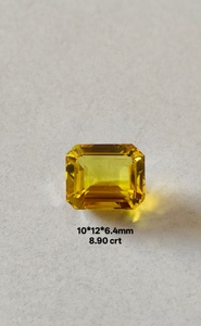 Venta al por mayor de piedras preciosas sueltas de zafiro amarillo con corte octogonal clásico, creadas en laboratorio, para la fabricación de joyería fina. - Product Image 2