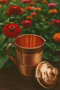 Copper jug set for long hour water storage reliability metal set with <b>glasses</b> durable reusable kitchen dining drinkware - Product Image 6