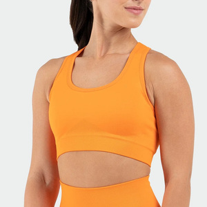 Classic <b>Plus</b> <b>Size</b> Lightweight Seamless Front Washed Women's Sports <b>Bra</b> with Custom Logo for Workout Fitness Gym Activewear 2027 - Product Image 4