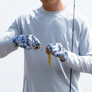 Guantes de Pesca de Neopreno con Estampado por Sublimación, Impermeables, Compatibles con Pantalla Táctil, Unisex, para Todas las Estaciones, Azul Claro Gris - Product Image 5