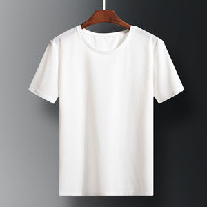 T-shirt pour homme à manches courtes, col rond, coupe régulière, taille plus, été, respirant, séchage rapide, avec logo imprimé personnalisé sur le devant, 100% coton - Product Image 4