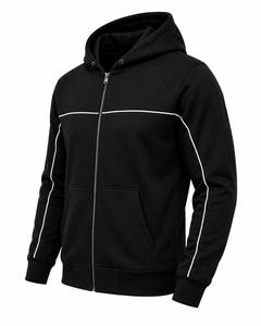 Sweat-shirt à capuche zippé pour homme en molleton bouclette coupe classique décontracté pour l'automne avec poches – Faible MOQ - Product Image 2