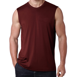 Camiseta sin Mangas para Hombre, Color Sólido, Ecológica, Transpirable, de Secado Rápido, Cuello Redondo, Deportiva, Ajustada, de Poliéster, Informal - Product Image 6
