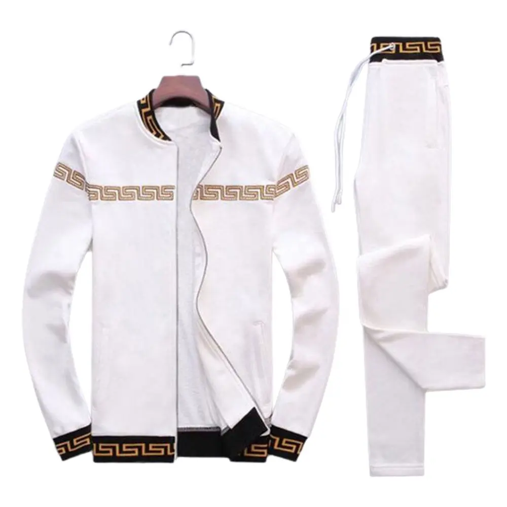 Men Jacket Joggers Set Zip-Up Coat Pockets Pants Men's Tracksuit Sportswear Sets Spring Autumn Casual Sweatshirt + Sweatpants