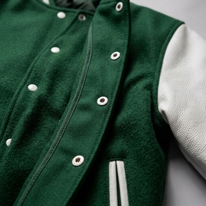 Wholesale High Quality Custom <b>Men</b> Varsity <b>Jacket</b> Embroidered <b>Woolen</b> Bomber Style Winter Outerwear Front Waterproof Breathable - Product Image 5