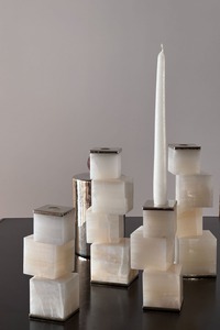 Candélabre multi-bras doré avec base en marbre vert, porte-bougie conique de luxe, décoration de table moderne, élégant support à bougies métallique - Product Image 5