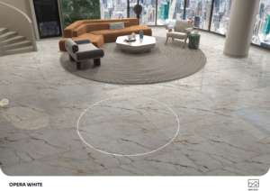 กระเบื้องพอร์ซเลนเรียบเงา Regalia Prism ขนาด 600x1200 มม. 60x120 ซม. 24x48 นิ้ว รูปแบบกว้างพิเศษ ความเงางามสูง สำหรับปูพื้นตกแต่ง - Product Image 2