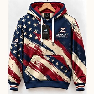 Wholesale Ziakot Custom Stitched <b>Navy</b> Vintage USA Flag 3D Design Abstract Brush Stroke Sports Pullover <b>Sweatshirts</b> Hoodie - Product Image 1