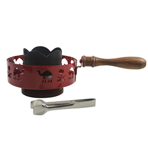 Quemador de Incienso de Carbón Metálico de Primera Calidad, Mabkhara Árabe, Quemador de Incienso Aromático con Mango de Madera y Pinzas, Diseño Elegante - Product Image 1