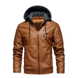 Chaqueta de Cuero Sintético PU para Hombre, Talla Grande, Personalizada por NESTA SPORTS, Estilo Bomber para Motocicleta, con Forro Polar y Capucha, Casual, para Hombres Altos y Corpulentos - Product Image 1