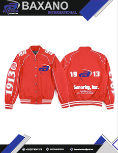 Delta |   Sigma |   Chaqueta de Carreras Theta Sorority para Motociclistas, Chaqueta de Carreras con Logotipo Bordado Personalizado para Hombres - Product Image 4