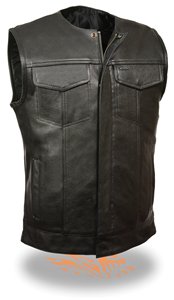 Gilet de motard en cuir véritable pour homme, mode automne-hiver, sans manches, coupe-vent, respirant, pour la conduite à moto, sur mesure - Product Image 2