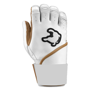 <b>Baseball</b> Batting Gloves Leather Ambidextrous Custom Color White and Red - Product Image 3