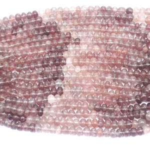 Cuentas de Cuarzo Fresa: Piedras Preciosas Rosadas en Forma de Rondelle de 7-10 mm, Hilo de 16 Pulgadas - Product Image 4