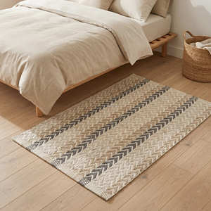 Tapis décoratif en coton tissé à la main à carreaux rose poudré pour chambre d'enfant et décoration intérieure contemporaine - Product Image 6