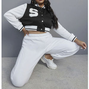 เสื้อแจ็คเก็ตผ้าฝ้ายขนแกะสำหรับผู้หญิงเสื้อครอป2025เสื้อแจ็คเก็ตมหาวิทยาลัย100% โลโก้ตามสั่ง - Product Image 3