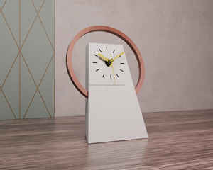 The CRAFT EXIM Luxury Natural Marble Quartz <b>Art</b> <b>Deco</b> Desk <b>Clock</b> Handcrafted Home Office Timepiece - Product Image 4