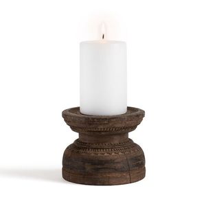New Look Wooden <b>Candle</b> Holder Stand For Living Room Decoration Rustic Home Interior Accent Piece - Product Image 4