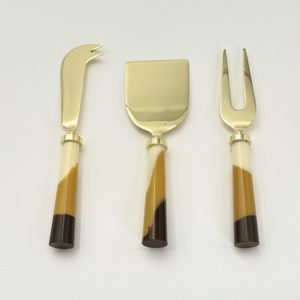 Western Stainless Steel <b>Cheese</b> Cutting Tools Gold Plated with Resin Handle for Home Hotel Kitchenware <b>Cheese</b> <b>Sets</b> - Product Image 3